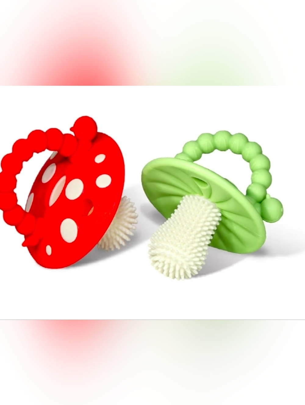 Soft Silicone Infant & Baby 3M+ Teether Toy Massaging Bristles Teething Relief